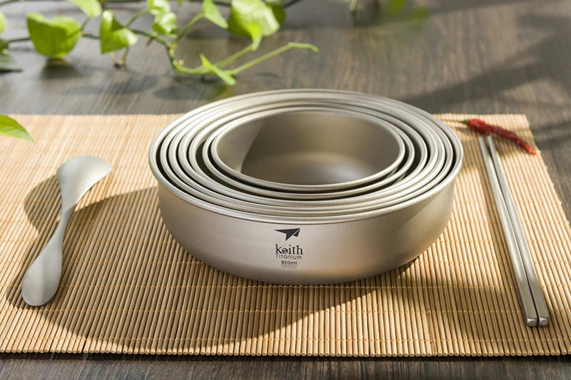Keith Camping Tableware Titanium Bowls Pan Fruit Vegetable