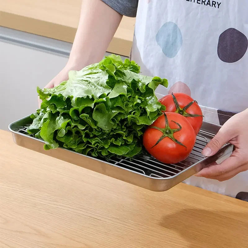Stainless Steel Barbecue Tray Flat Chassis Multi Purpose