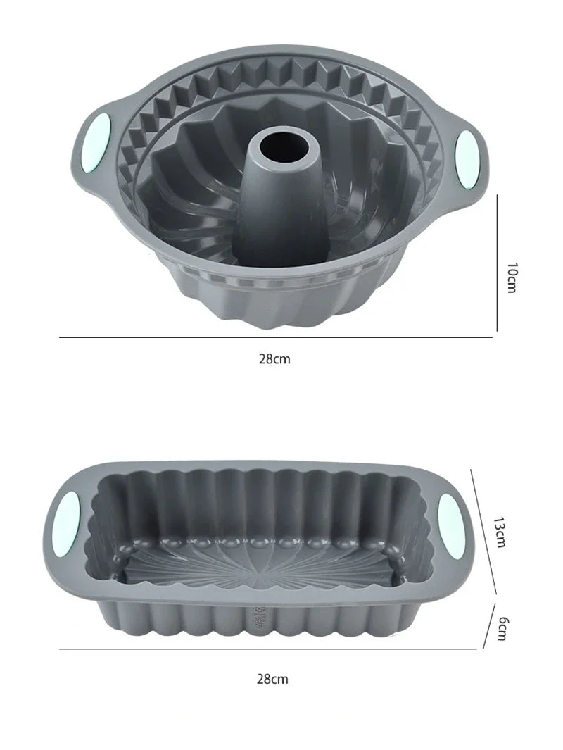Silicone Fluted Cake Pans Non-Stick Oven Baking Pans
