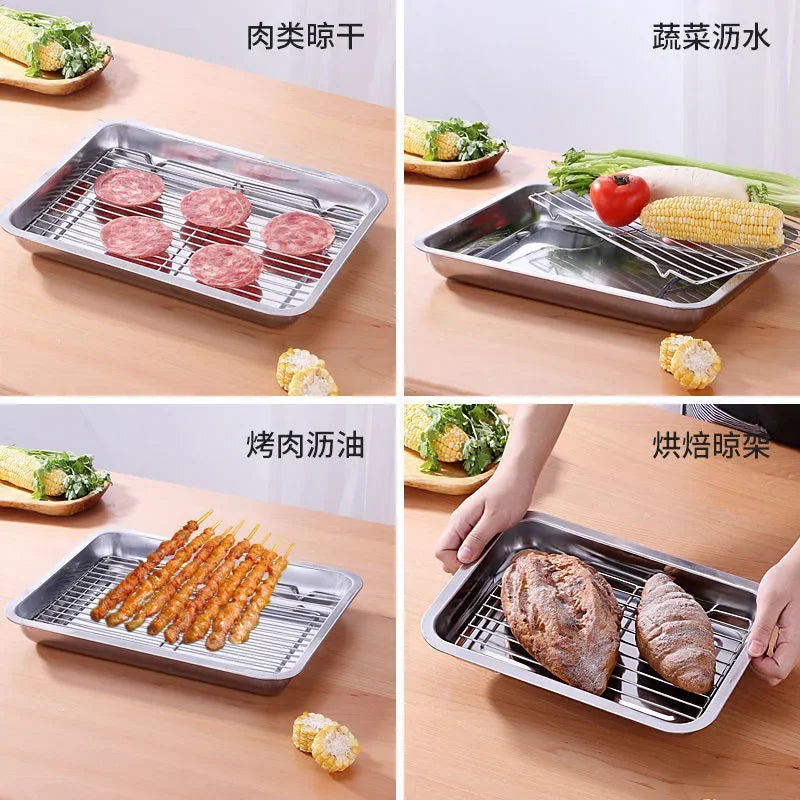 Baking Tray Removable Cooling Rack Stainless Steel Baking