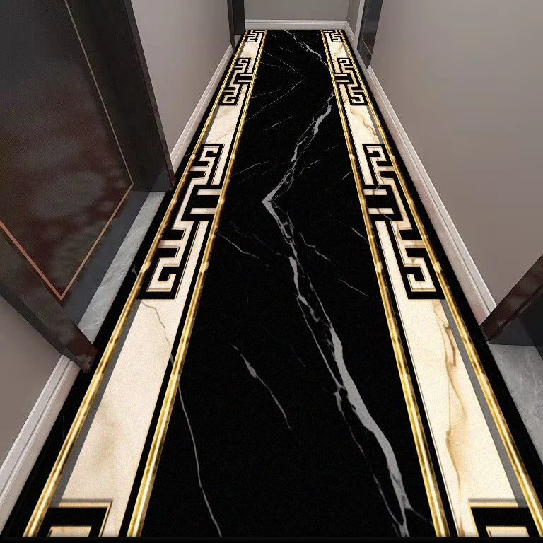 Golden Long Corridor Carpet Luxury European Decoration Hallway