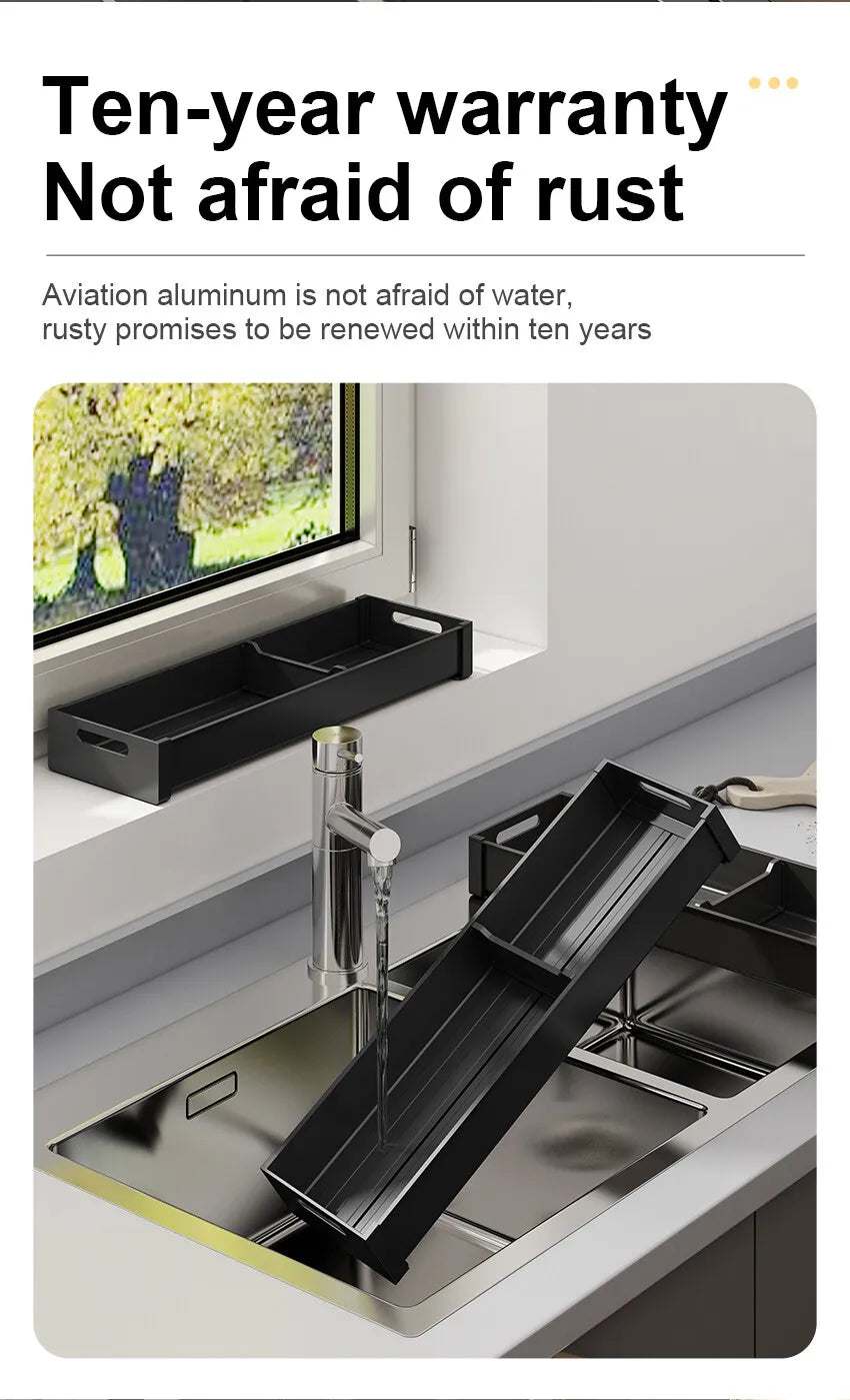Adjustable Dish Rack Under Cabinet Drawer Spoon Chopsticks