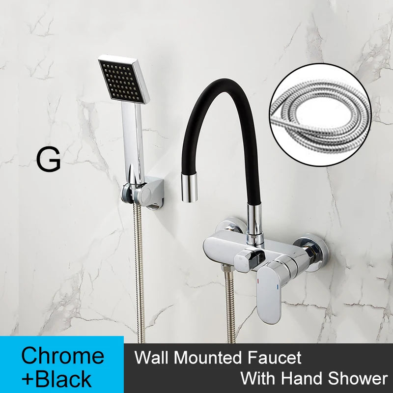 Brass Sink Taps Wall Mounted Basin Mixers Cold