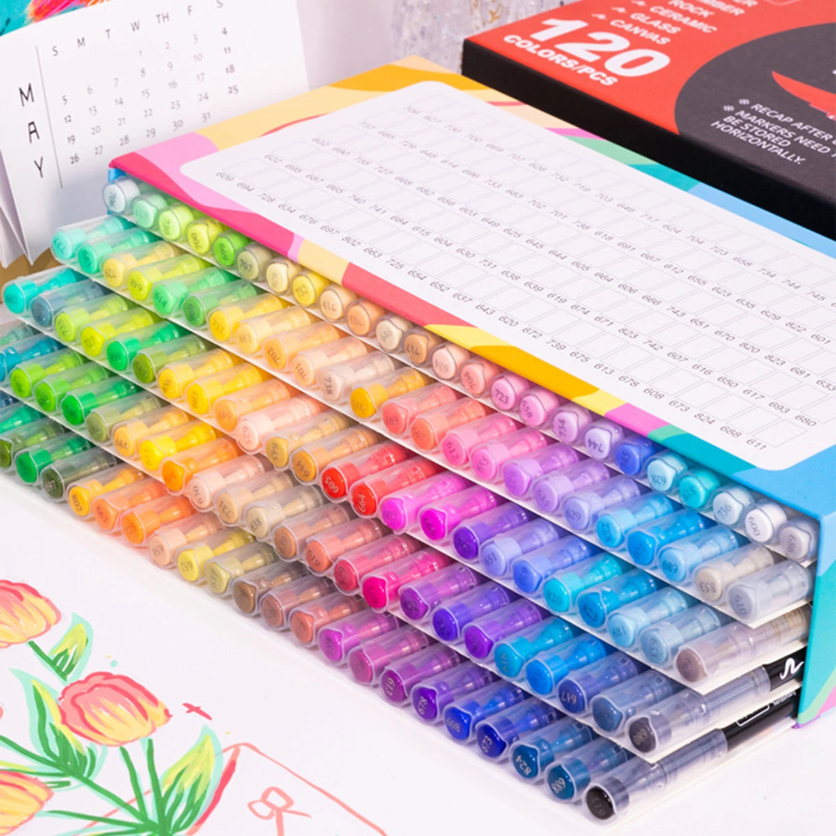 12-240 Colors Acrylic Paint Markers Brush Tip Direct-Liquid