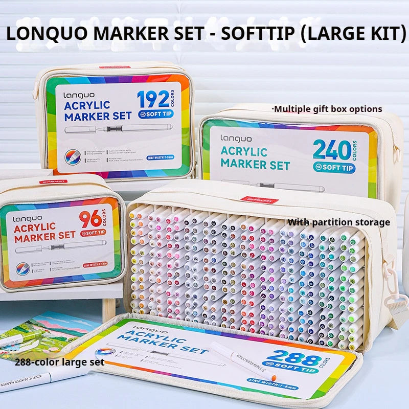 96/192/240/288 Colors Direct Liquid Acrylic Paint Pens Brush