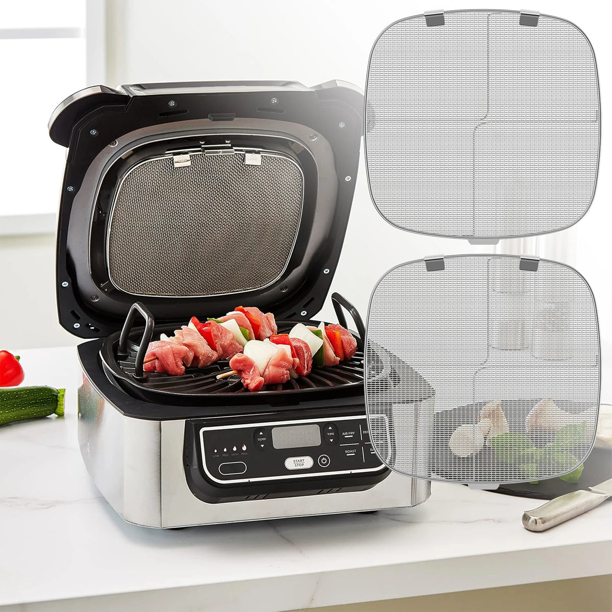 Air Fryer Fine Mesh Splash Cover Stainless Steel