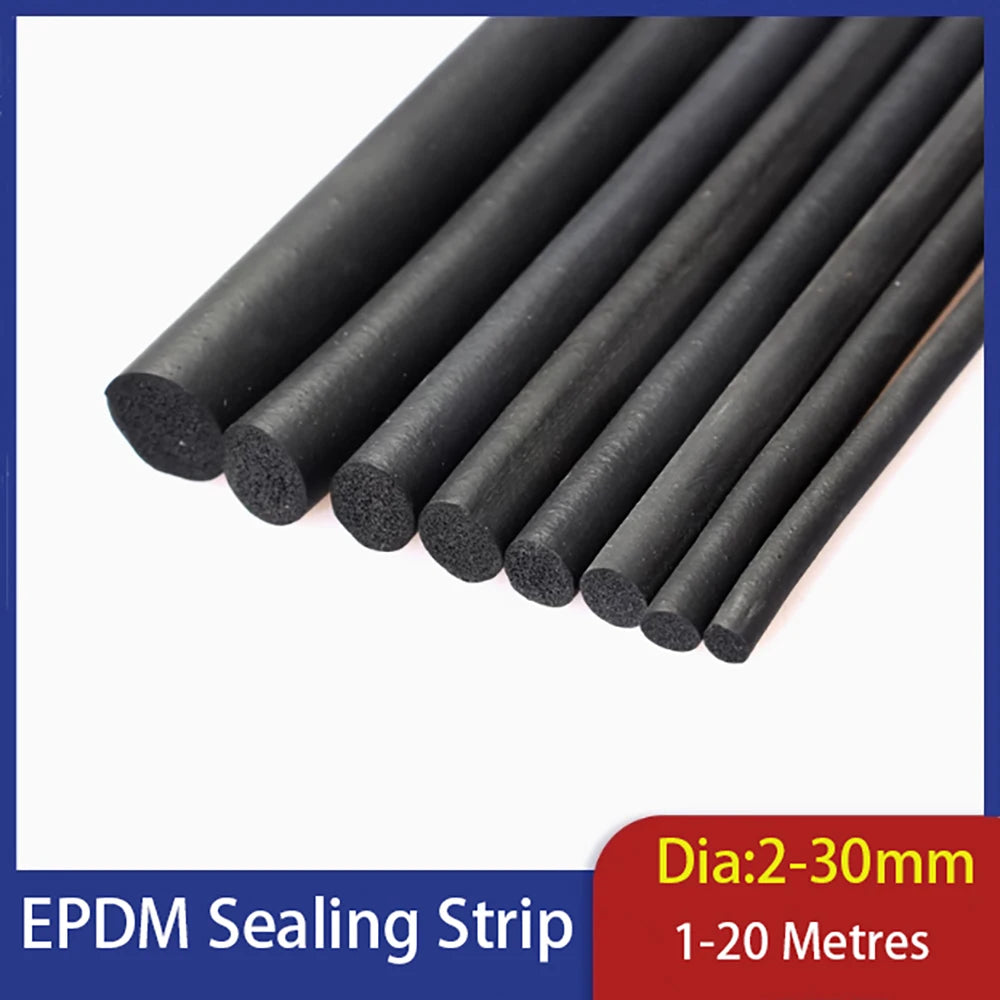1-20 Meter Black Round Epdm Rubber Strip Foam