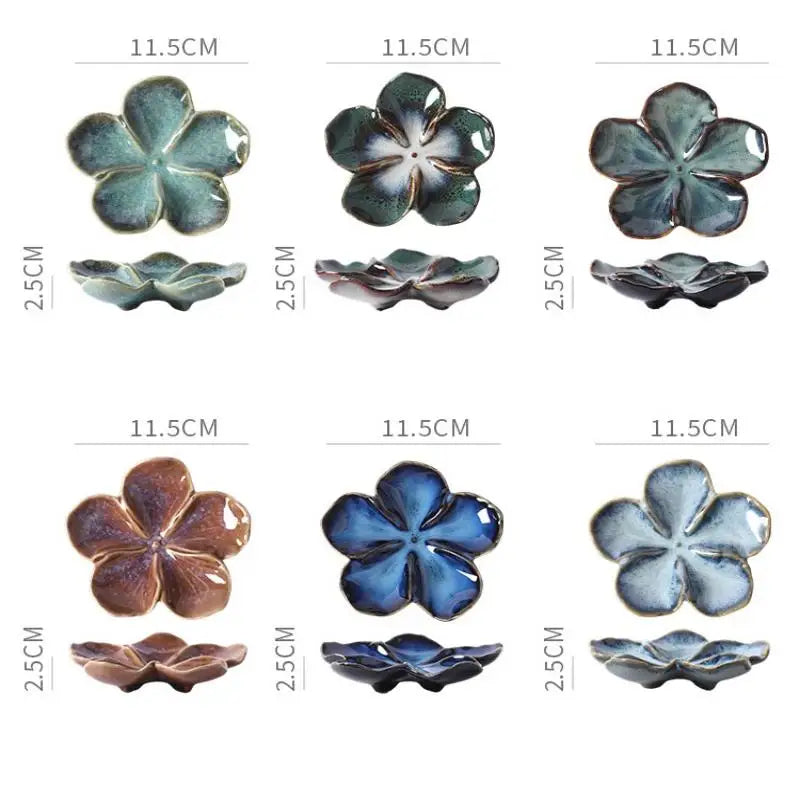 1pcsvintage Ceramic Craft Dish Flower Shaped Small Dish