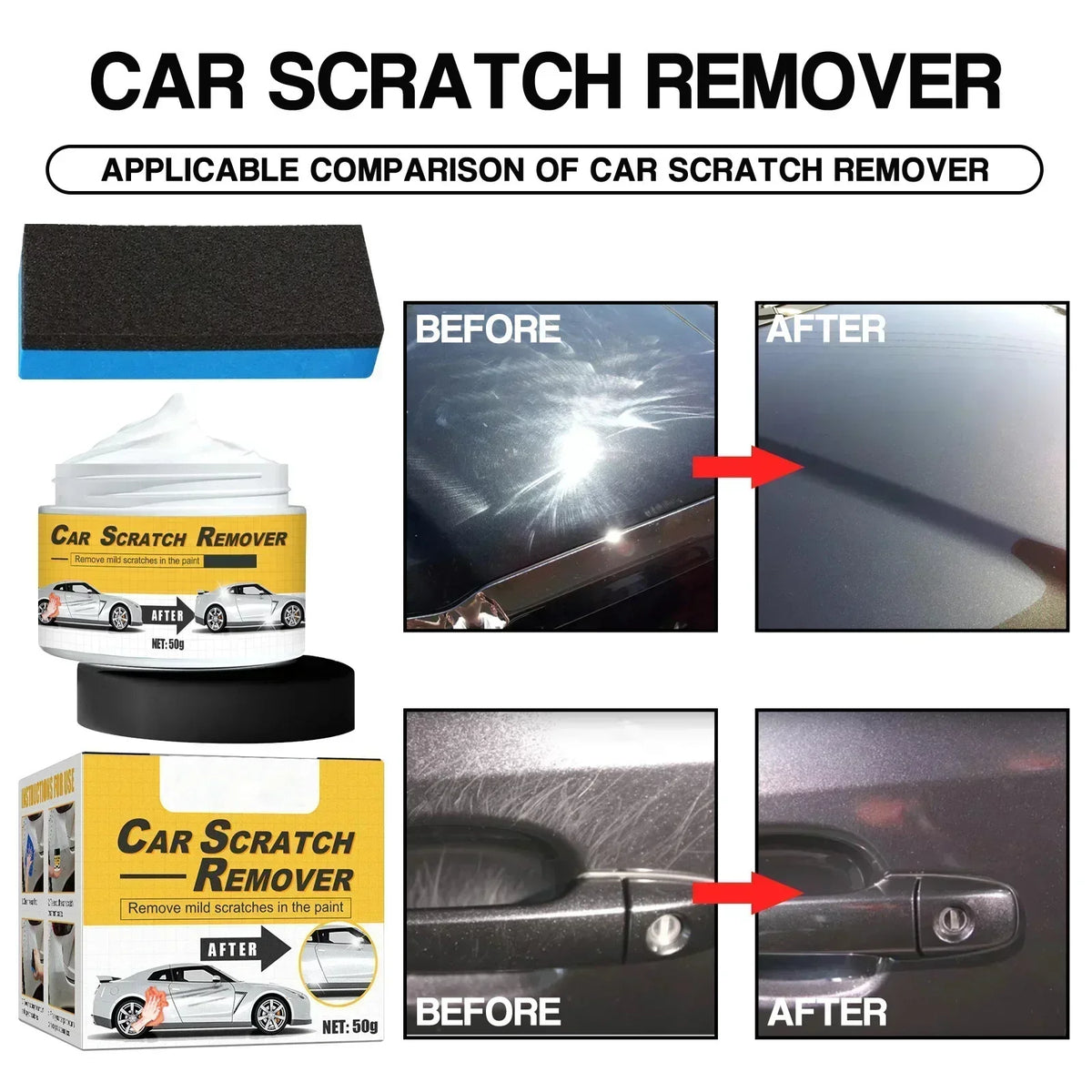 Car Scratch Remover Car Polishing Paste Sponge Car