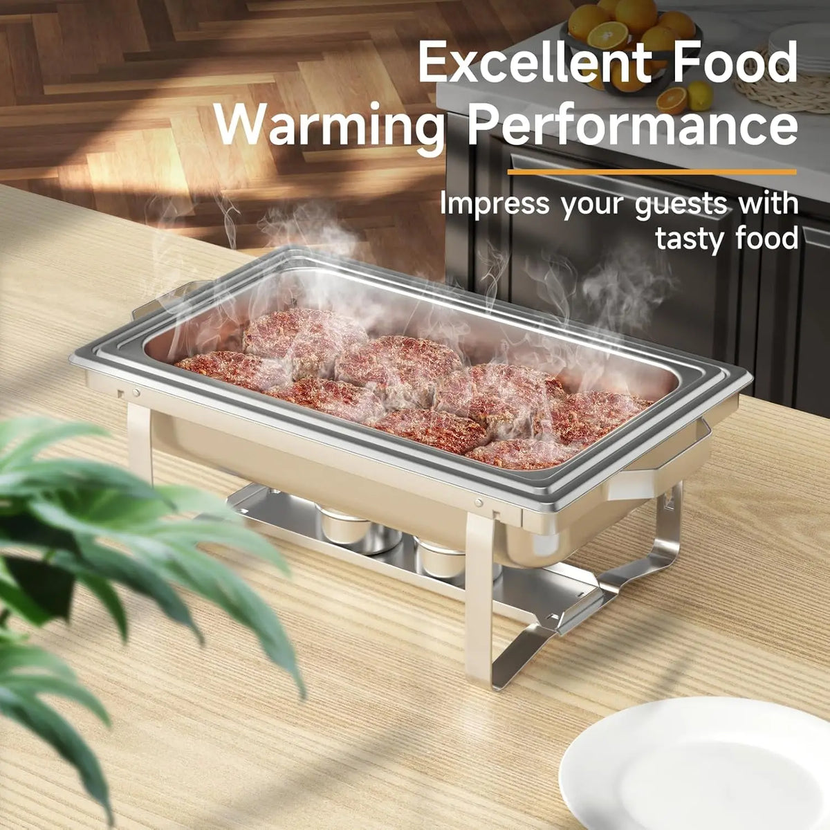 2/4/6pack Chafing Dish Buffet Stainless Steel 8qt Food