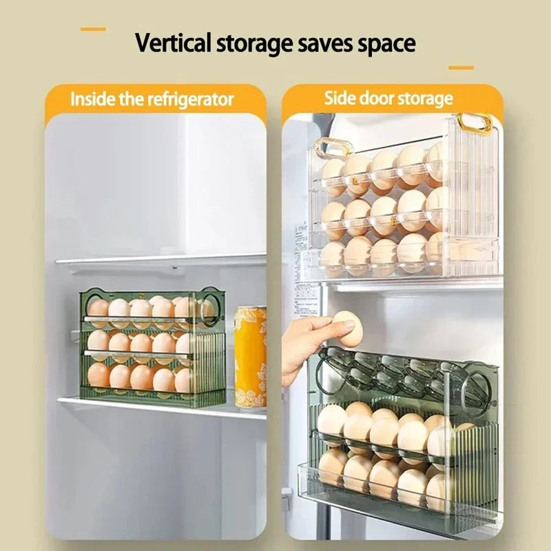 Refrigerator Side Door Multi-Layer Egg Tray Organizer Large