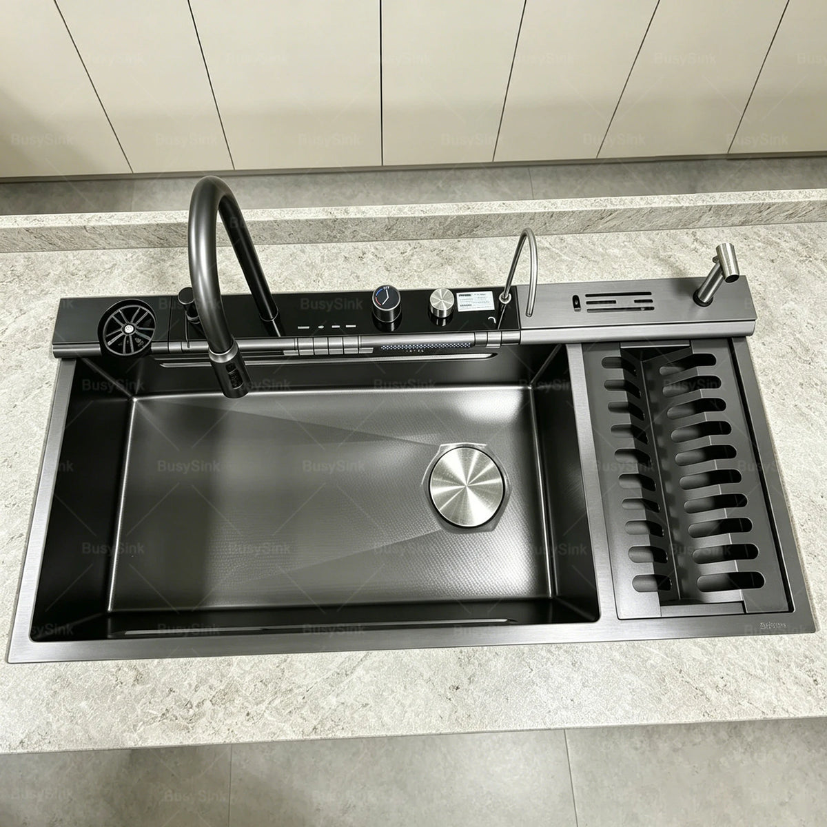 Stainless Steel Waterfall Sink Scratch Durable Resistant Large