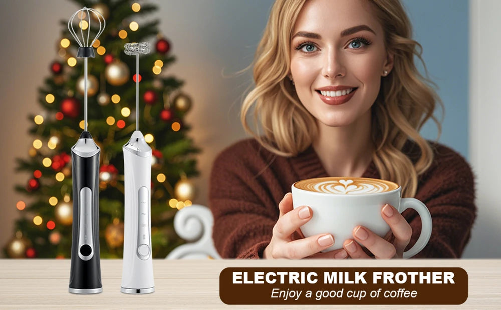 Handheld Milk Coffee Frother Rechargeable Electric Whisk Drink