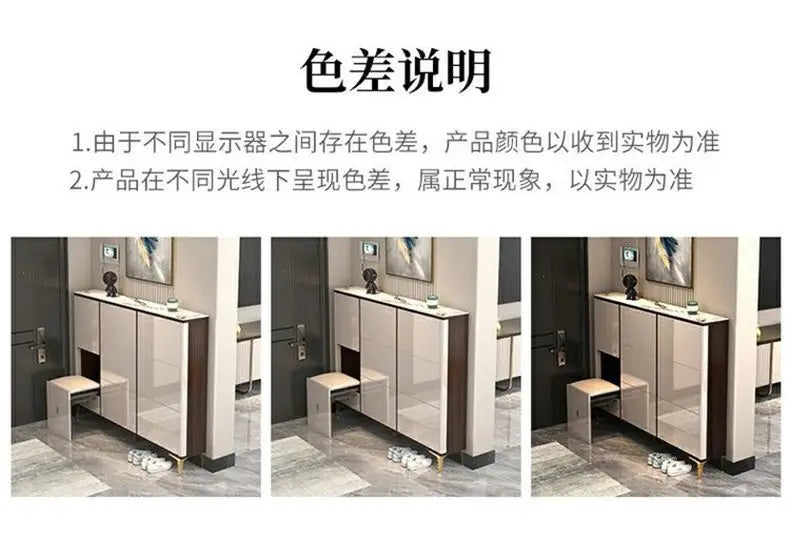 Luxury Ultra-Thin Shoe Cabinet Organizer Storage Living Room