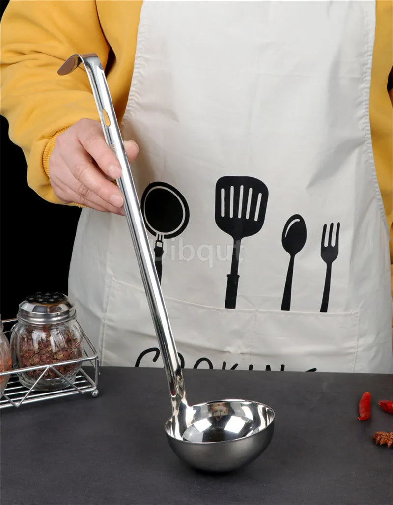 Stainless Steel Long Handle Ladle Serving Spoon Big