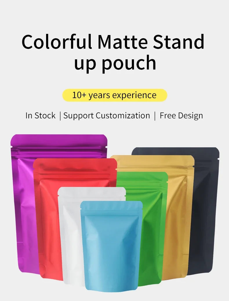 100pcs Durable Moisture Proof Zipper Seal Mylar Bags