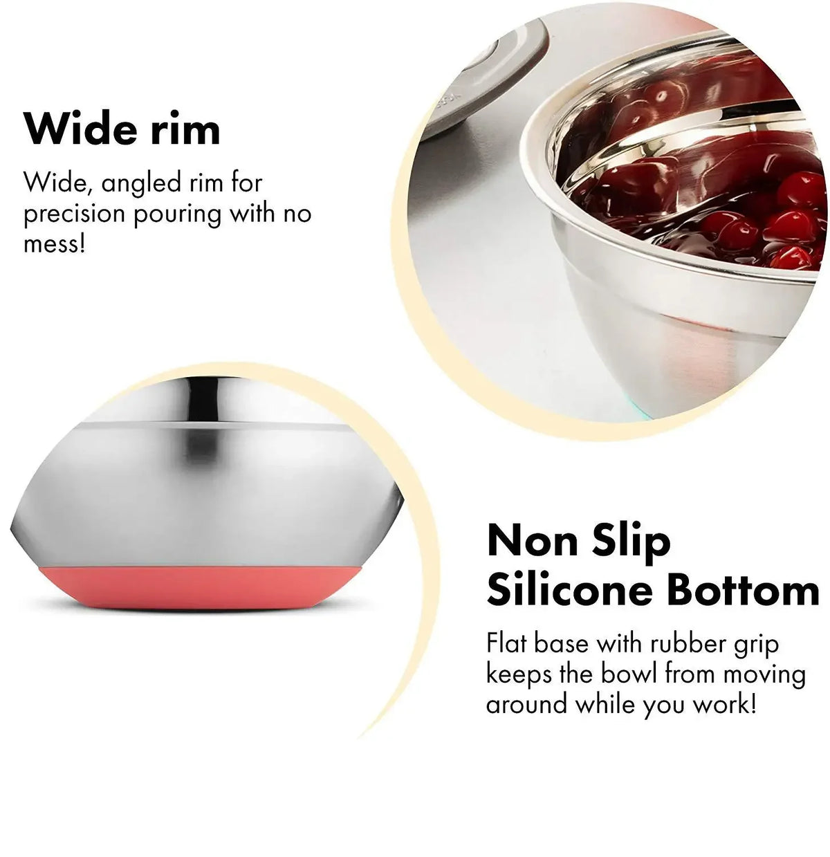 Colors Stainless Steel Mixing Bowl Lid Egg Mixer