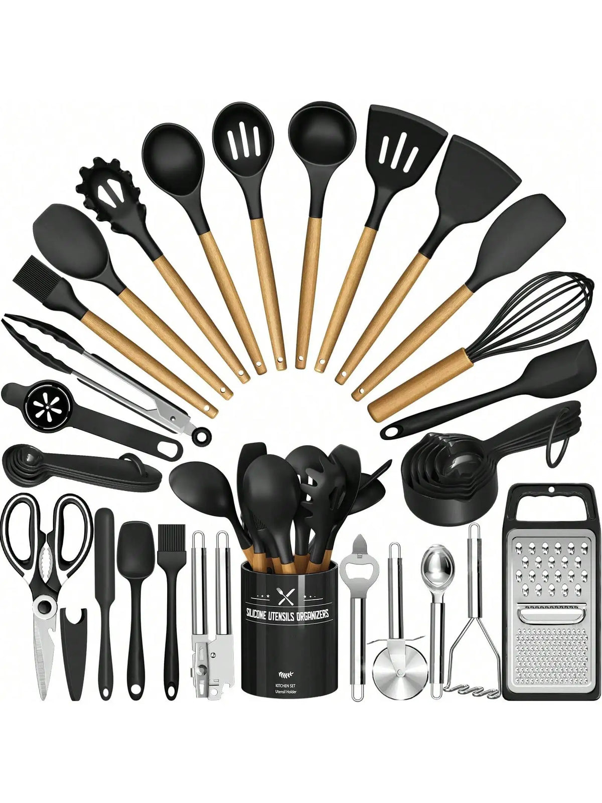 Silicone Utensils Modern Cooking Utensil 34 Black Heat