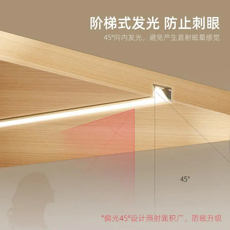 45degree Glowing Recessed Led Cabinet Light Aluminum Profile