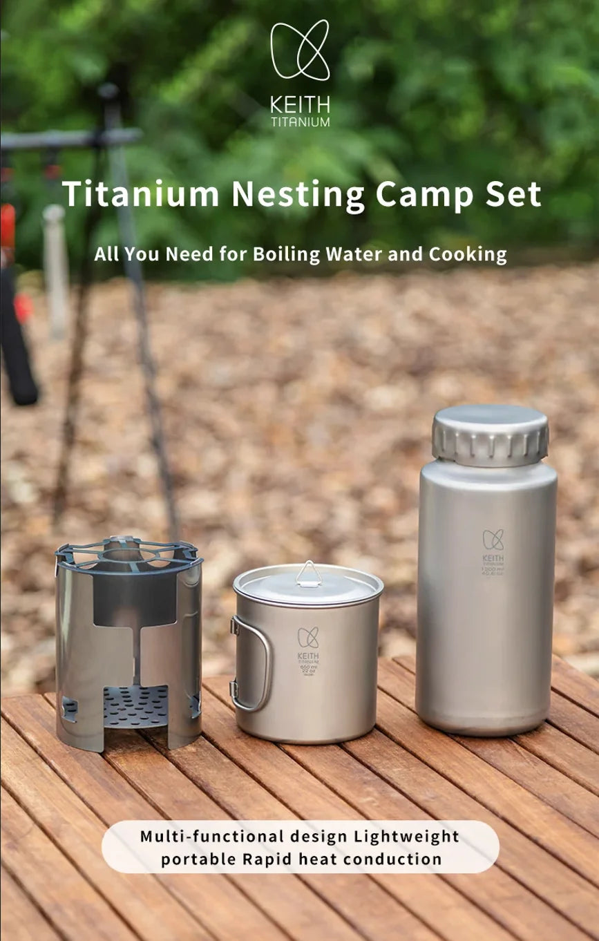 Keith Titanium Ti3070 Nesting Camp - Ultralight Titanium