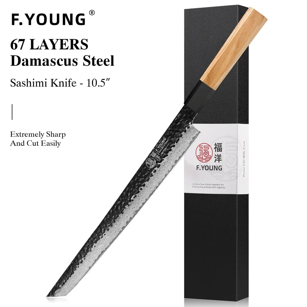 Young Damascus Steel Knives Japanese Hand Forged Chef