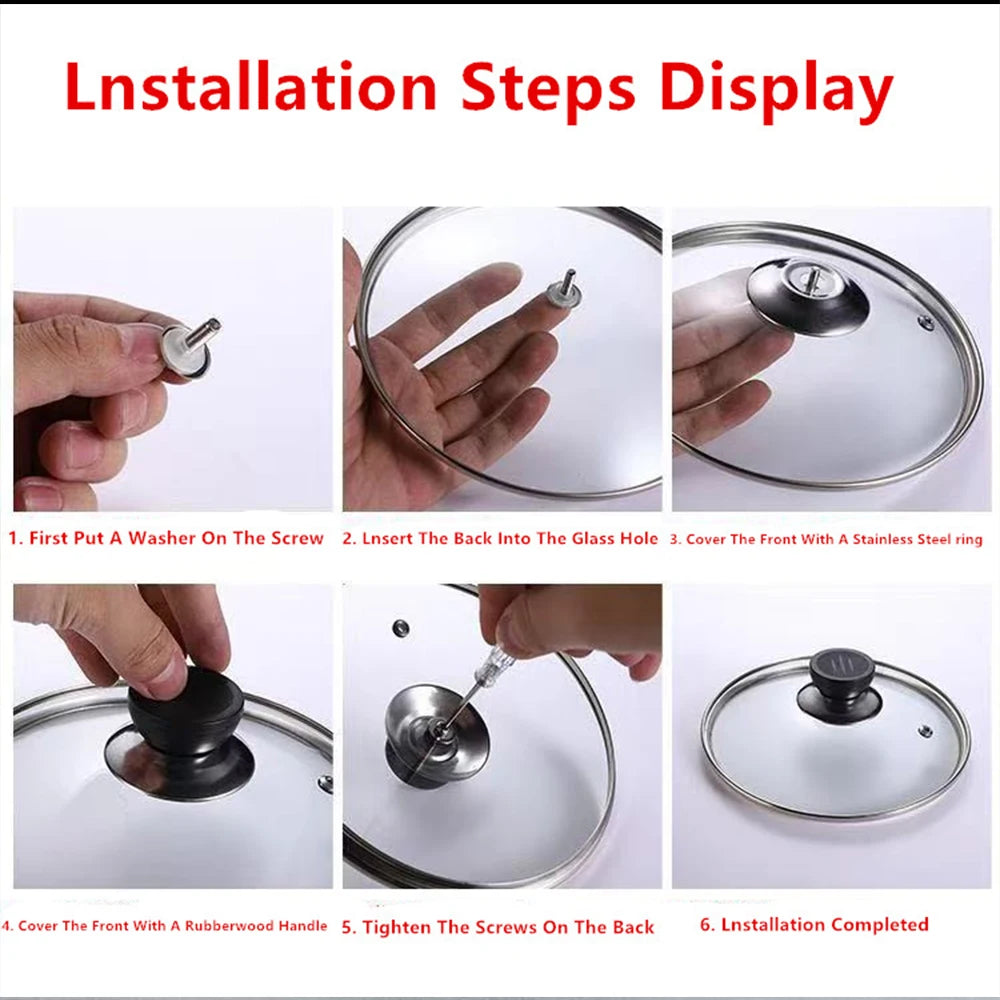 16-32cm Tempered Glass Pot Cover Anti-Scalding Circular Frying