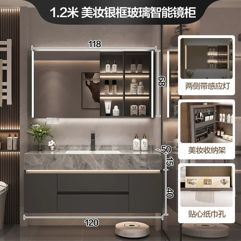Paper Drawers Bathroom Cabinet Organizer Storage Mirror Toilet
