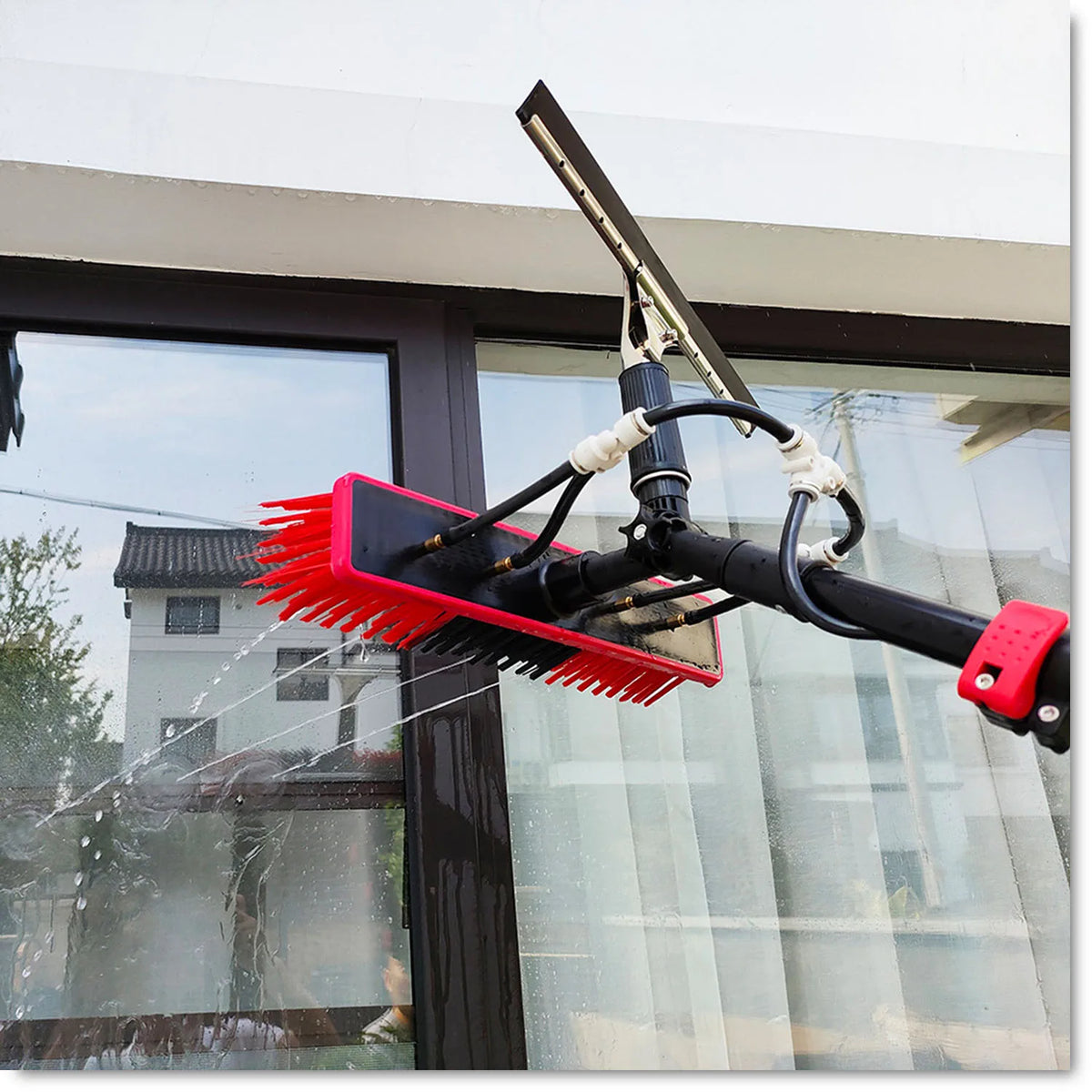 Water Fed Telescopic Pole Telesbrush Window Solar Photovoltaic