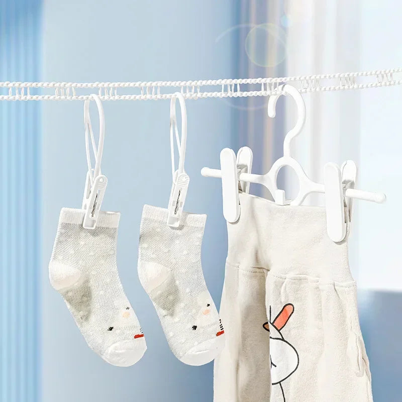 8m Non-Perforated Clothesline Retractable Travel Drying Rack