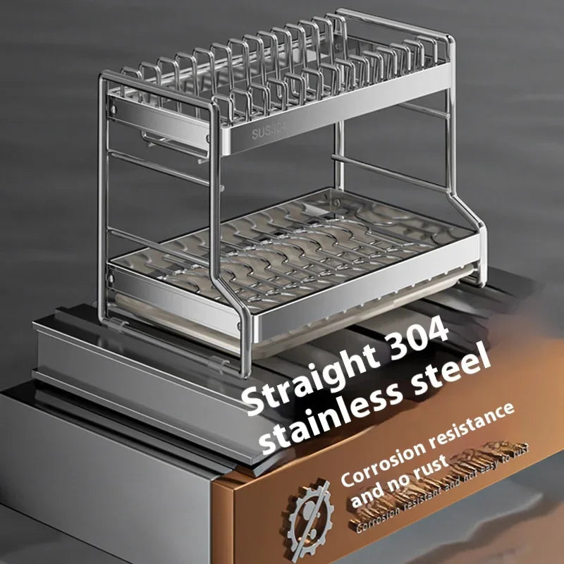 Dish Drainer Storage Organization Stainless Steels Drainer Dishes