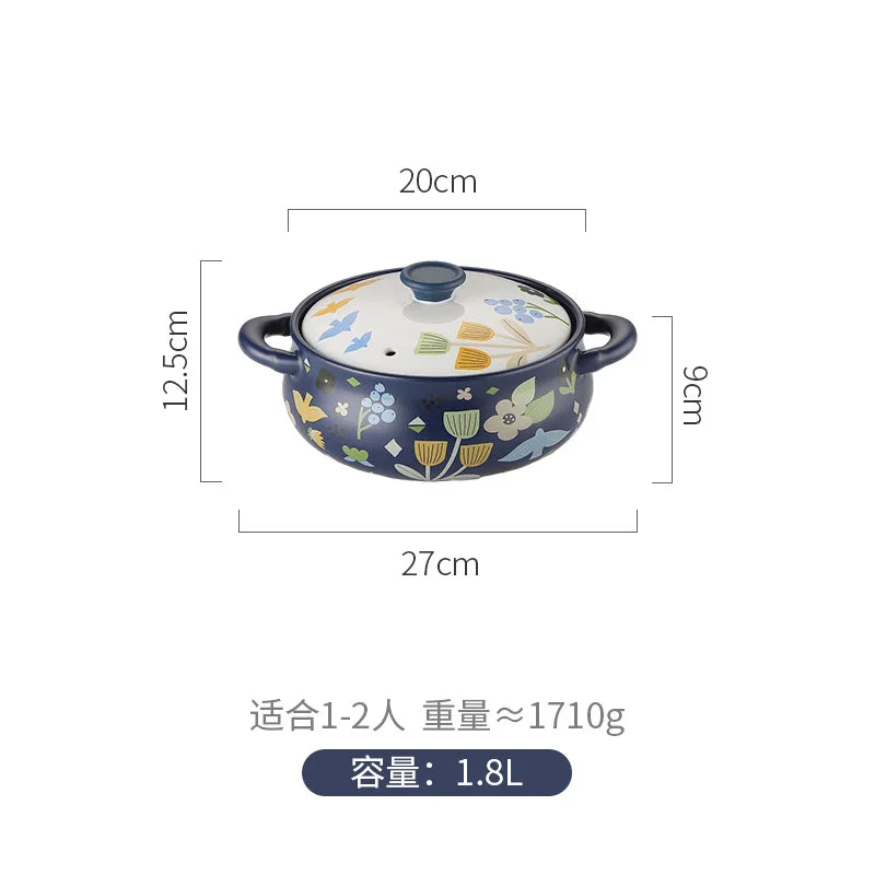 Korean Ceramic Casserole Creative Drum-Shaped Stew Pot Spodumene