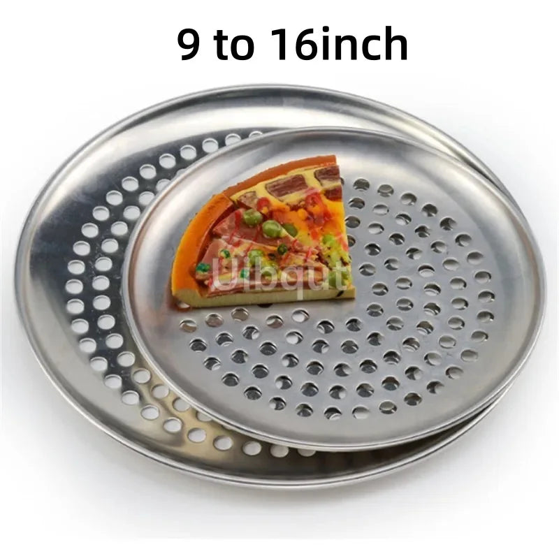 Aluminum Pans Holes Non-Stick Round Pizza Baking Tray