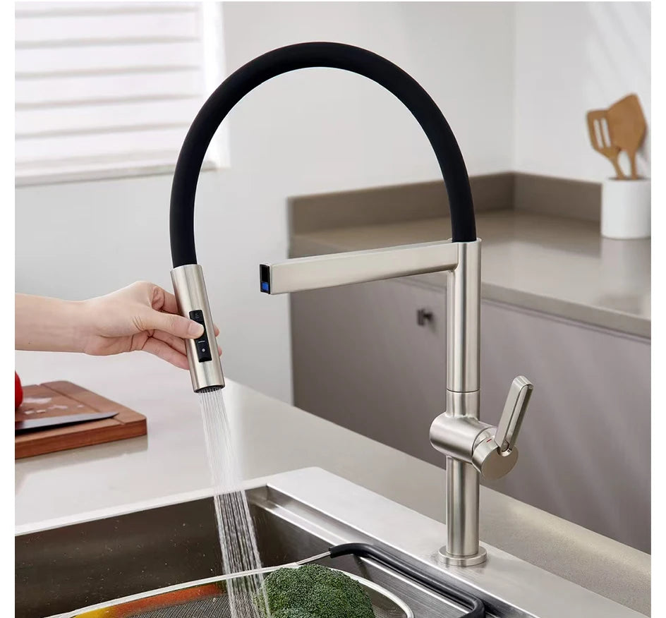 Vgx Brushed Faucet Sink Faucets Rubber Pull Down