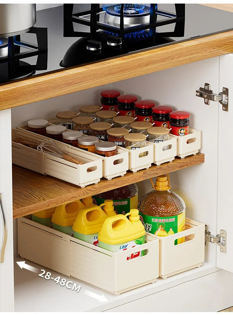 1pc Retractable Drawer Organizer Length Adjustable Cabinet