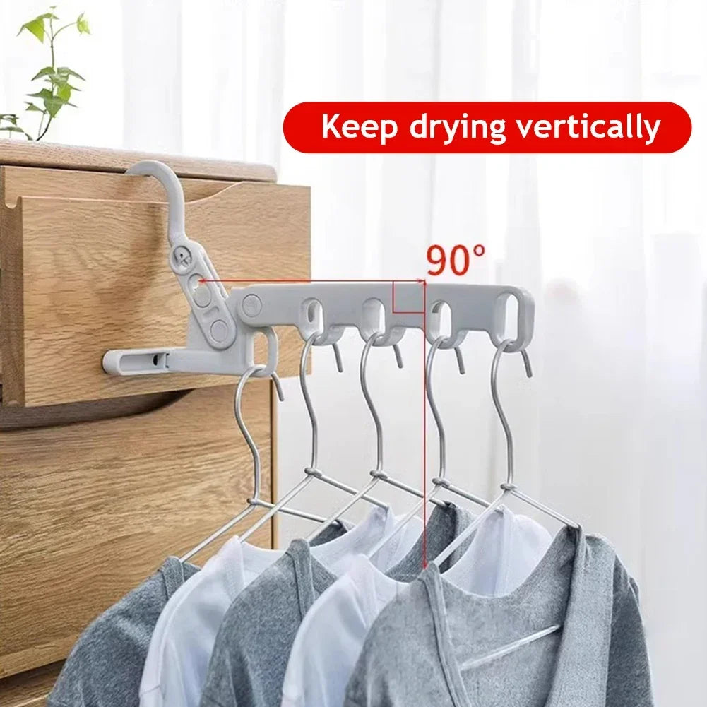 5-Hole Clothes Hanger Foldable Travel Drying Rack Hotel