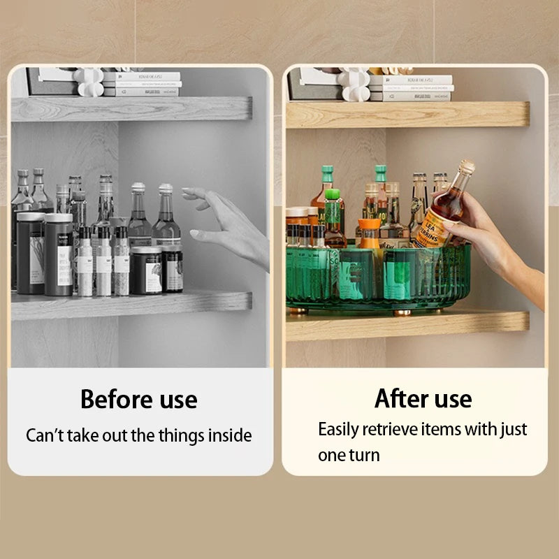 Rotating Spice Rack Kitchens Multi-Functional Storage Tray