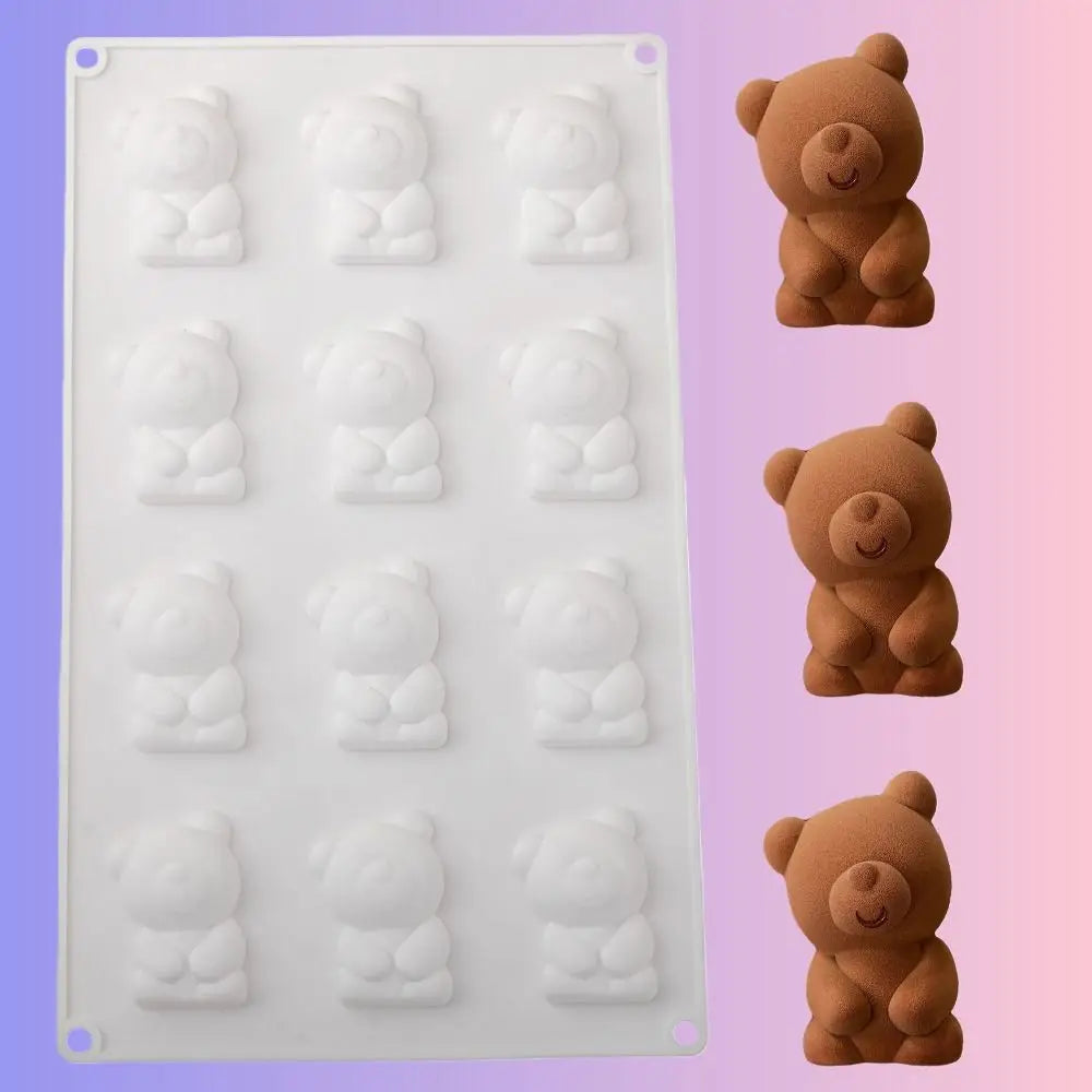 6/8/12 Cells Baking Cake Molds Little Bear Shape