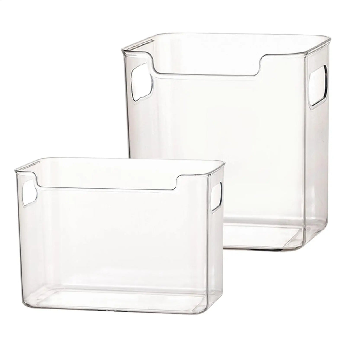 Refrigerator Bins Handles Clear Door Containers Organizer Pantry