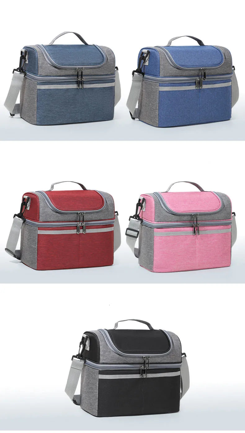 Oxford Large Capacity Cooler Bag Waterproof Zipper Thermal