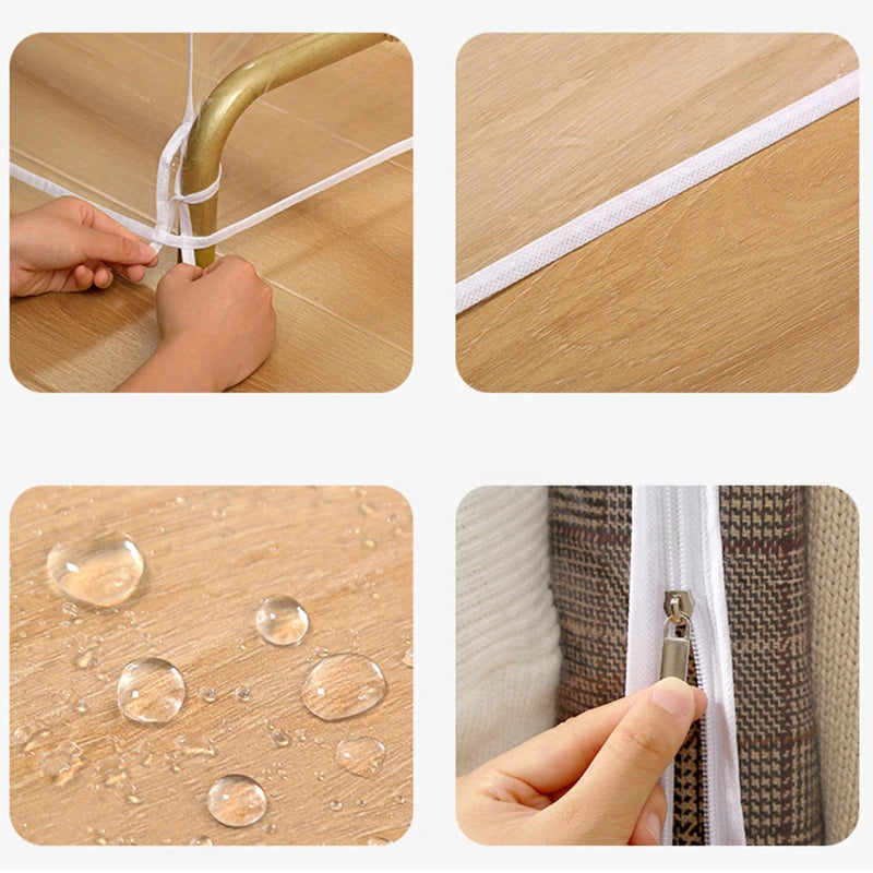 Floor Clothes Hanger Dust Cover Bedroom Drying Rack