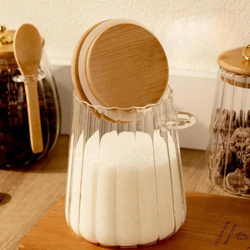 Airtight Food Containers Storage Pots Glass Jar Lid