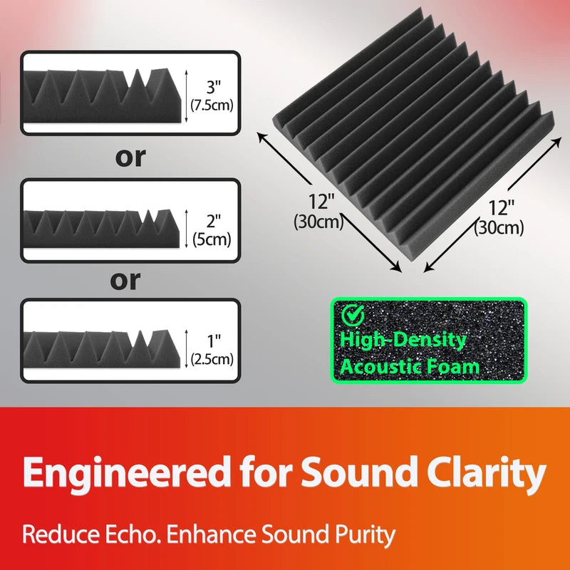 Touo Panel Soundproofing 6-48 Pack Studio Acoustic Foam