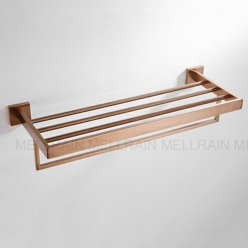 Brushed Rose Gold Bathroom Hardware Square Bath Toilet