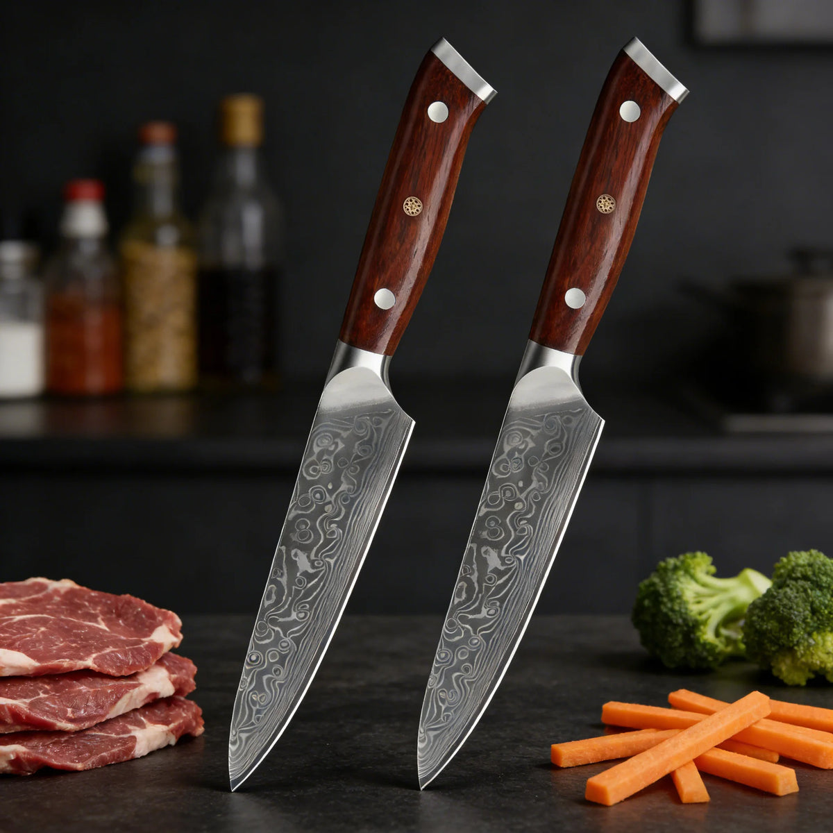 1/2/3/4pcs 67 Layer Damascus Steel Knife Fruit Vegetable