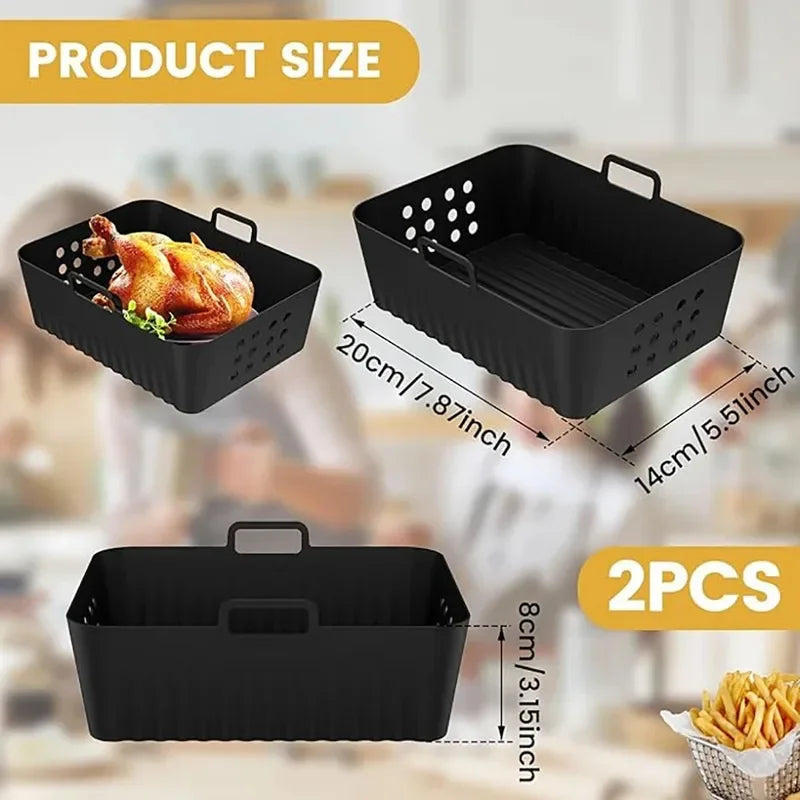 2pcs/1pcs Air Fryer Silicone Liners Ninja Sl400 Sl401