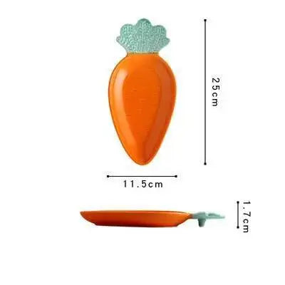 Cute Carrot Ceramic Plate Fruit Salad Plate Dessert