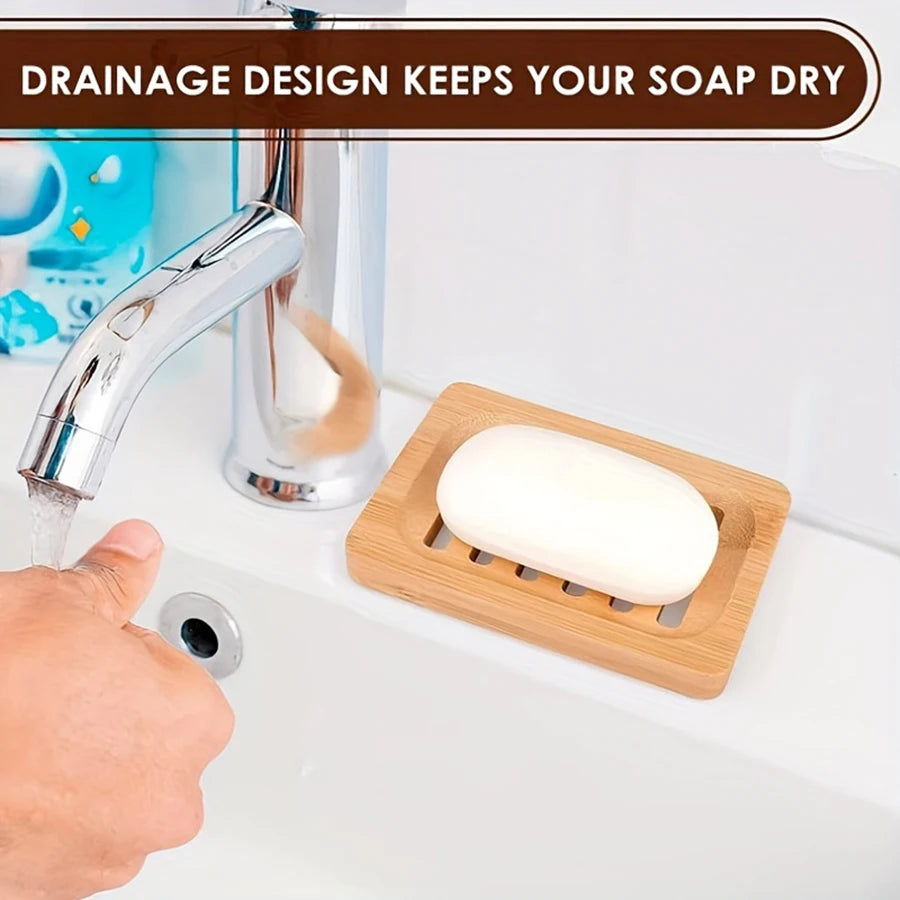 1/2pcs Bamboo Soap Holder Shower Wooden Soap Holder