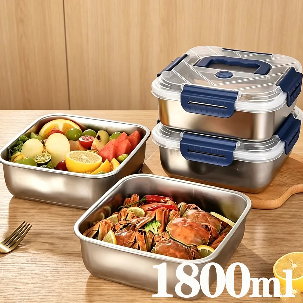 Stainless Steel Meal Prep Container Lid Airtight Bento