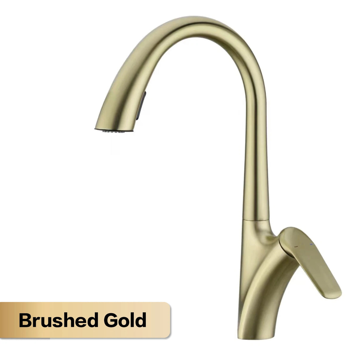 Luxury Brushed Gold Brass Faucet Pull-Out Design 2-Function