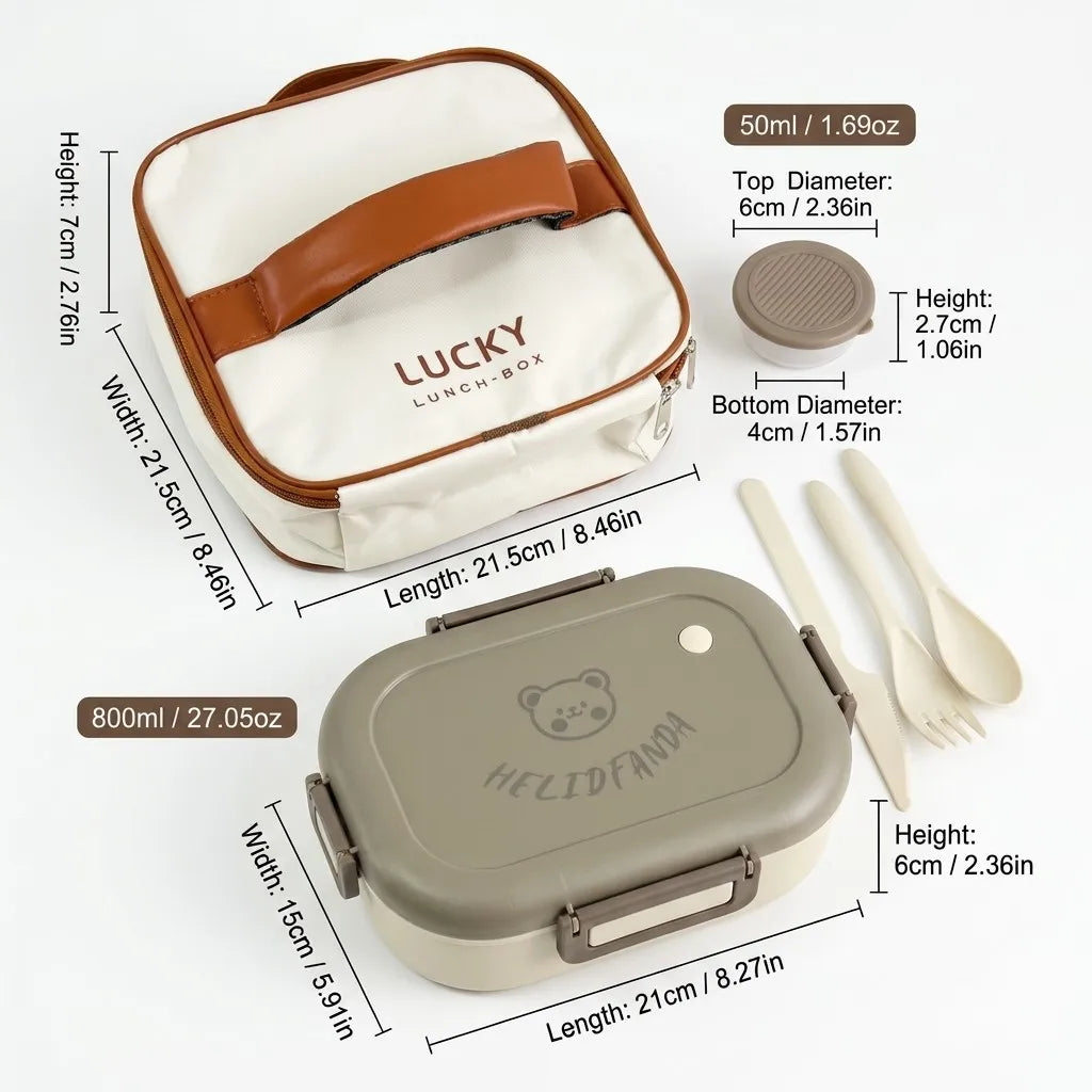 Removable Grids Cute Plastic Divided Lunch Box Kids